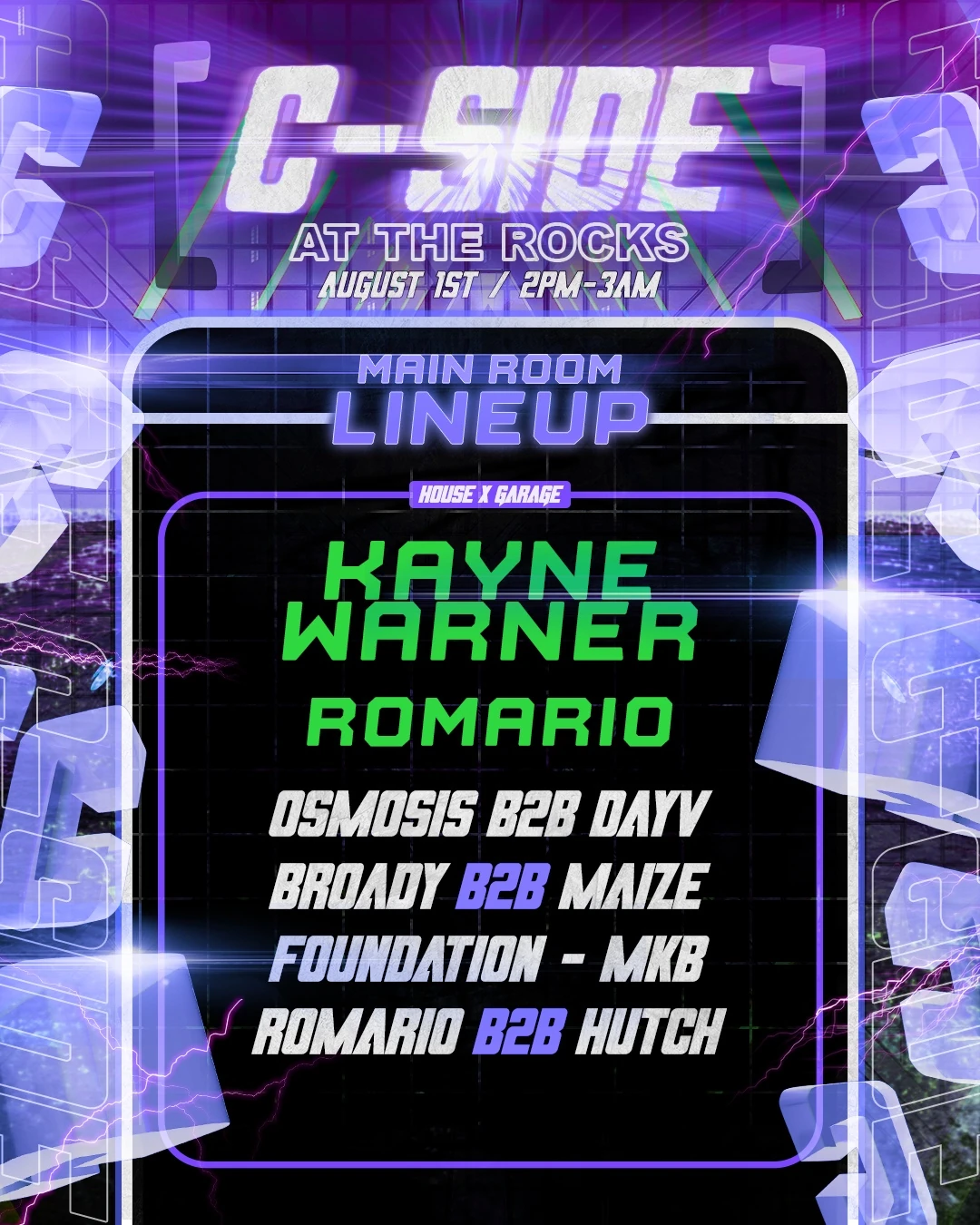 C-SIDE main room lineup poster
