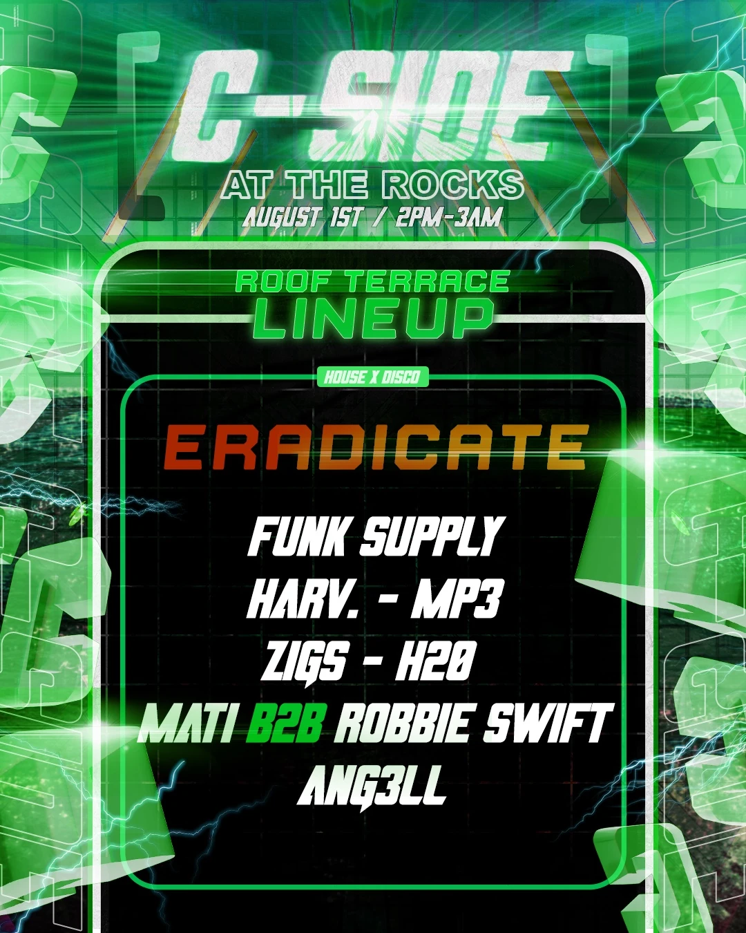 C-SIDE roof terrace lineup poster
