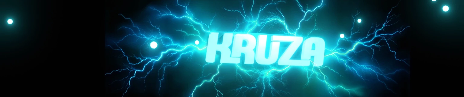 KRUZA SoundCloud banner with electric lightning artwork
